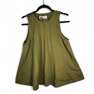 FREE PEOPLE Woman's Olive Green Sleeveless Top